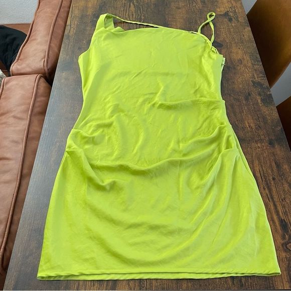 Nasty Gal Cowl Time Asymmetrical Satin Mini Dress - Picture 15 of 15